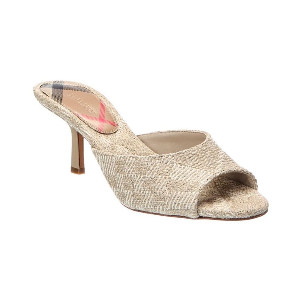 Burberry Mews Low 65 Canvas Sandal, Beige